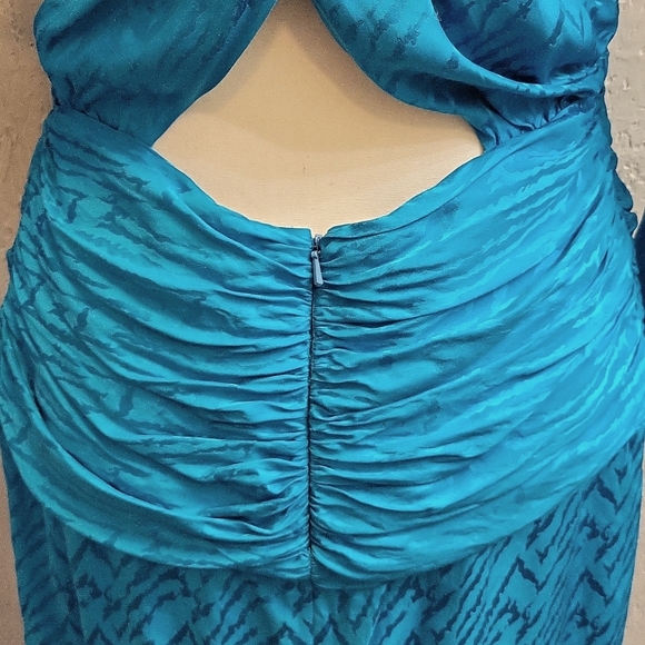 Vintage Adrianna Papell 100% Silk Animal Print Open Back Dress - Picture 7 of 12